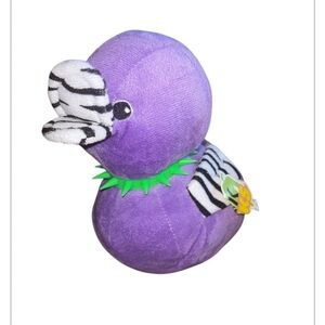 Punk Ducks Purple Green Spike Collar Black White Beak Wings Plush 9" NEW